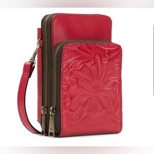 Patricia Nash Albertine Passion Pink Leather Crossbody OS EUC MSRP: $155.00